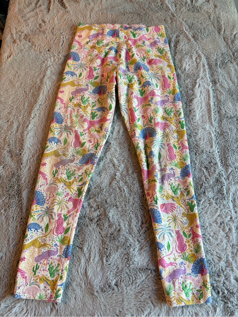 Mini Boden Pink Multicolor Safari Print Leggings